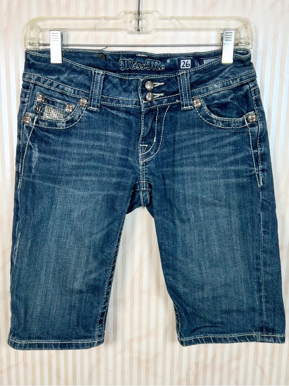 Miss Me 26 Embellished Bermuda Shorts